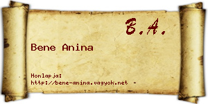 Bene Anina névjegykártya